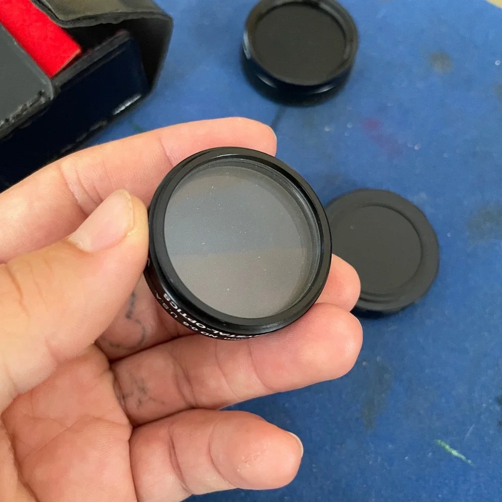 Vintage 37mm Camera Lens Filter Set UV PL-CIR ND 0.6 with Leather Case